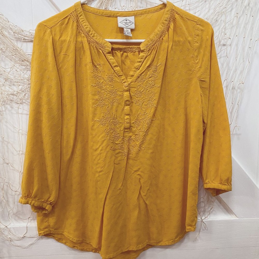 Mustard colored blouse